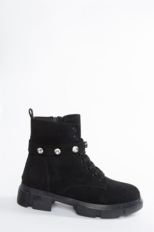 Siyah Süet Taş Detalı Günlük Kadın Bot N820003202 - Görsel 7