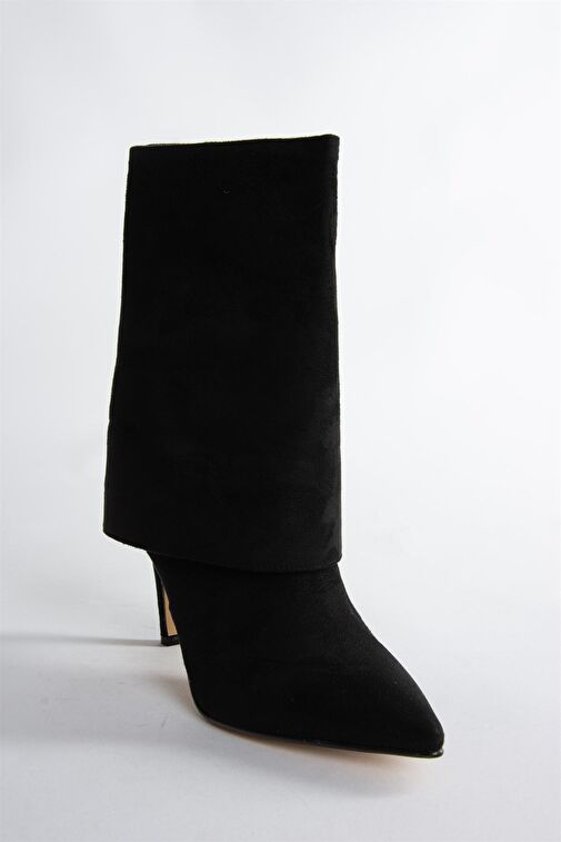 Siyah Süet İnce Topuklu Günlük Kadın Bot N572560902 - Görsel 7