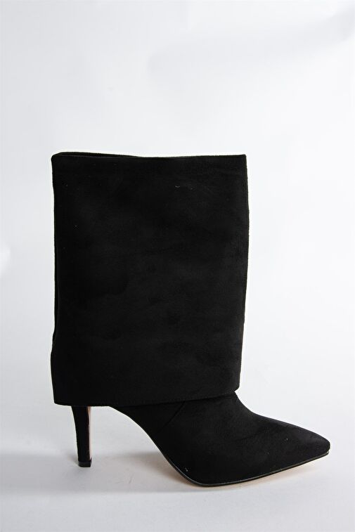 Siyah Süet İnce Topuklu Günlük Kadın Bot N572560902 - Görsel 8