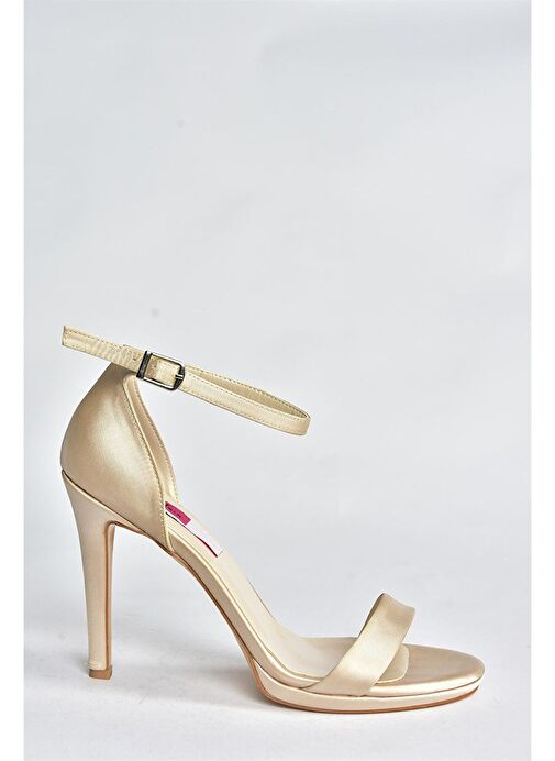 Ten Saten Kumaş İnce Bantlı Kadın Topuklu Abiye Ayakkabı M348072404 - Görsel 7