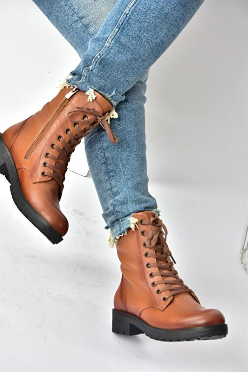 Taba Hakiki Deri Günlük Kadın Postal Bot N555400103 - Görsel 3