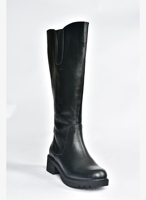 Siyah Hakiki Deri Günlük Kadın Çizme N654226103 - Görsel 5