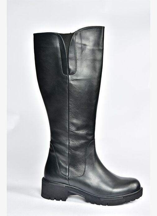 Siyah Hakiki Deri Günlük Kadın Çizme N654226103 - Görsel 6