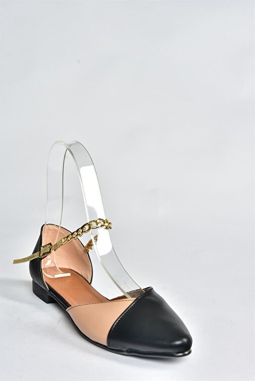 Siyah/Ten Zincir Detaylı Kadın Babet P726054509 - Görsel 6