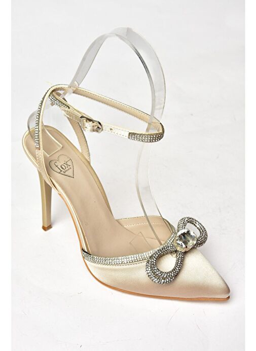 Ten Saten Kumaş Taşlı Kadın Topuklu Ayakkabı K654051204 - Görsel 6