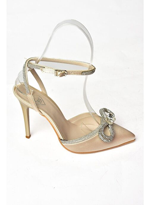 Ten Saten Kumaş Taşlı Kadın Topuklu Ayakkabı K654051204 - Görsel 7