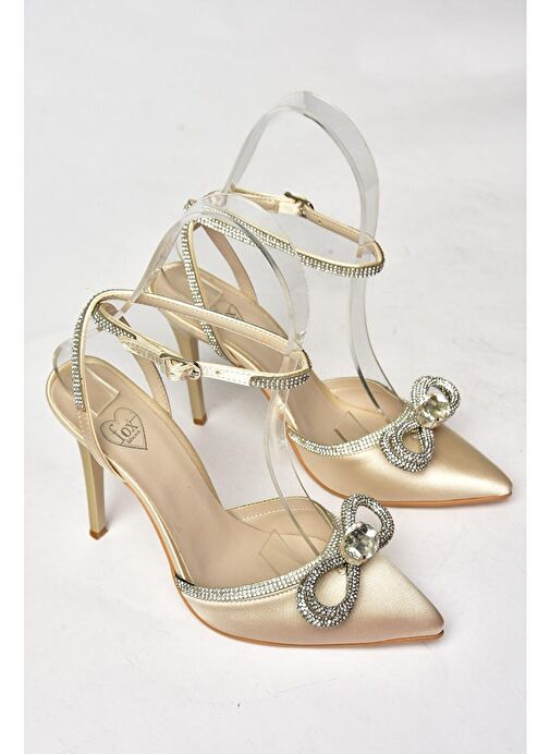 Ten Saten Kumaş Taşlı Kadın Topuklu Ayakkabı K654051204 - Görsel 8