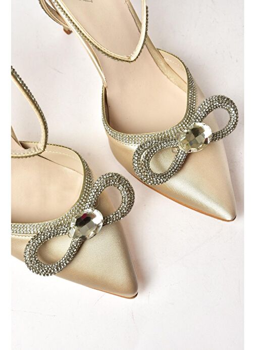 Ten Saten Kumaş Taşlı Kadın Topuklu Ayakkabı K654051204 - Görsel 9