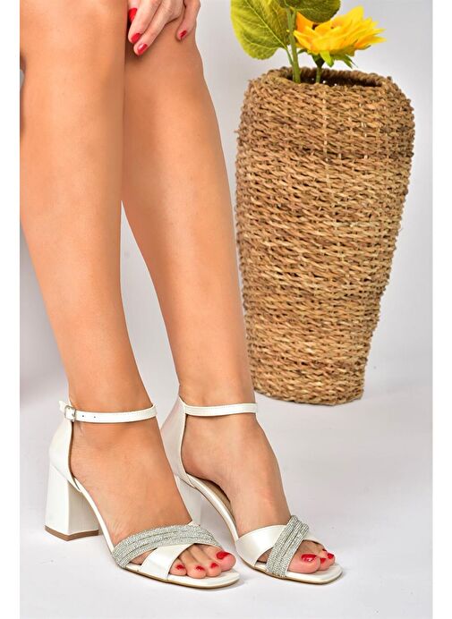 Sedef Taşlı Kalın Topuklu Kadın Abiye Ayakkabı P820006709 - Görsel 2