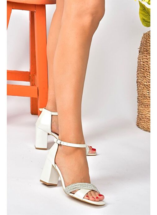 Sedef Taşlı Kalın Topuklu Kadın Abiye Ayakkabı P820006709 - Görsel 3