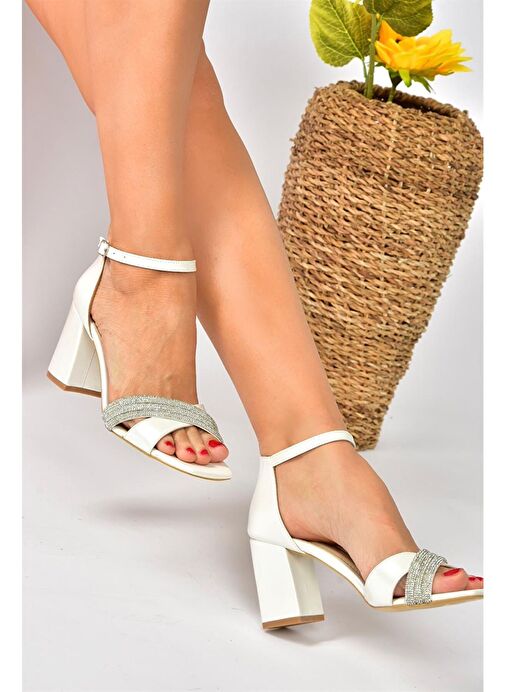 Sedef Taşlı Kalın Topuklu Kadın Abiye Ayakkabı P820006709 - Görsel 5