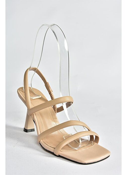 Fox Shoes Bej Kadın Topuklu Ayakkabı 10162 - Görsel 6