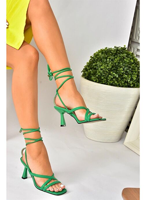 Çimen Yeşili Bilek Bağlamalı Kadın Topuklu Ayakkabı K404070209 - Görsel 2