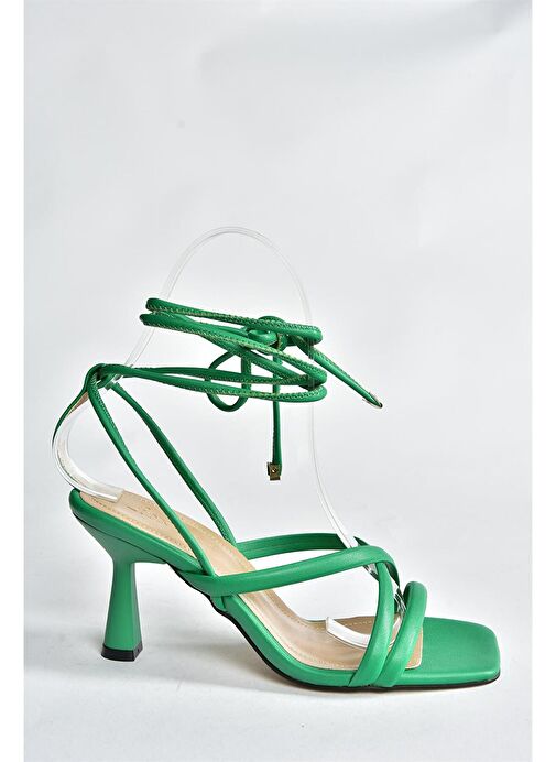 Çimen Yeşili Bilek Bağlamalı Kadın Topuklu Ayakkabı K404070209 - Görsel 6