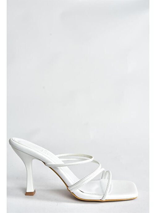 Fox Shoes Beyaz Kadın Topuklu Terlik 10219 - Görsel 6