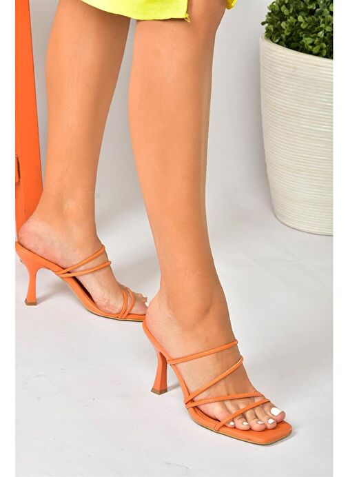 Turuncu Kalın Topuklu Kadın Ayakkabı P590033909 - Görsel 2