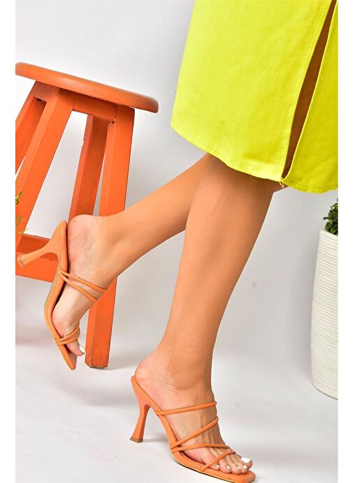 Turuncu Kalın Topuklu Kadın Ayakkabı P590033909 - Görsel 3