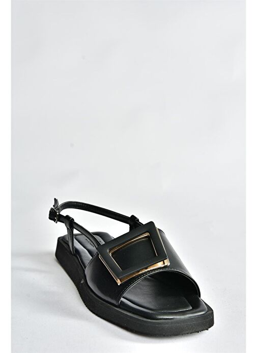 Siyah Tokalı Günlük Kadın Sandalet P252151509 - Görsel 6