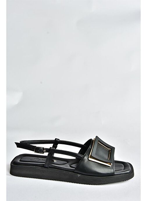 Siyah Tokalı Günlük Kadın Sandalet P252151509 - Görsel 7