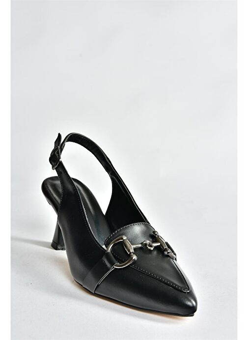 Siyah Tokalı Günlük Kadın Topuklu Ayakkabı P252900209 - Görsel 5