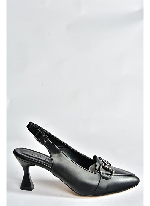 Siyah Tokalı Günlük Kadın Topuklu Ayakkabı P252900209 - Görsel 6