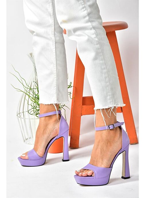 Eflatun Platform Kalın Topuklu Kadın Ayakkabı K404580109 - Görsel 3