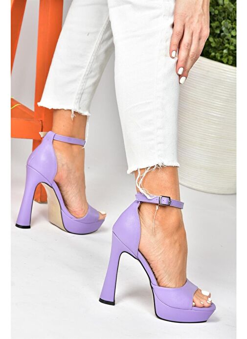 Eflatun Platform Kalın Topuklu Kadın Ayakkabı K404580109 - Görsel 4