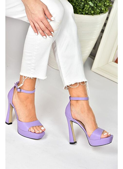 Eflatun Platform Kalın Topuklu Kadın Ayakkabı K404580109 - Görsel 5