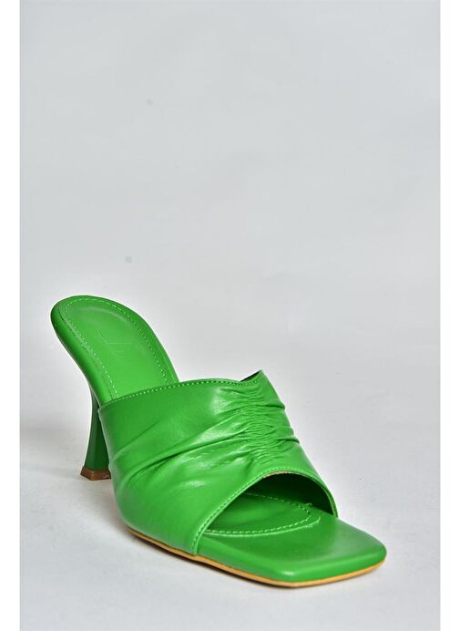 Yeşil İnce Topuklu Kadın Terlik P590233809 - Görsel 6