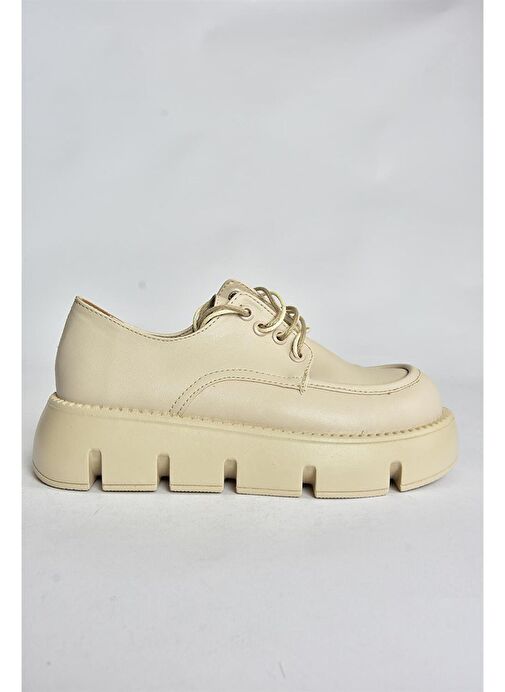 Bej Kalın Tabanlı Günlük Kadın Ayakkabı P267632009 - Görsel 8