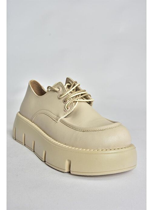 Bej Kalın Tabanlı Günlük Kadın Ayakkabı P267632009 - Görsel 9