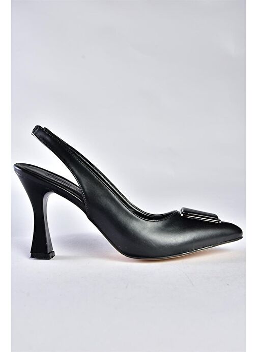 P250148209 Siyah Tokalı Kalın Topuklu Kadın Ayakkabı - Görsel 7