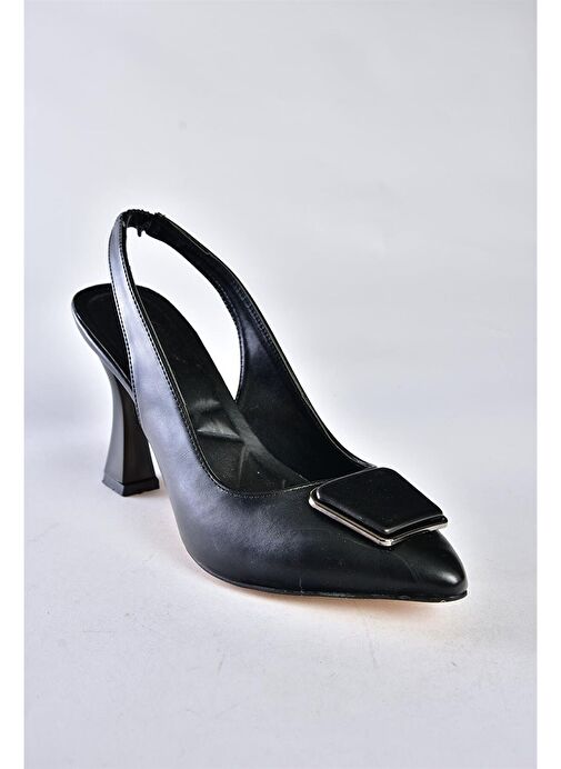 P250148209 Siyah Tokalı Kalın Topuklu Kadın Ayakkabı - Görsel 8