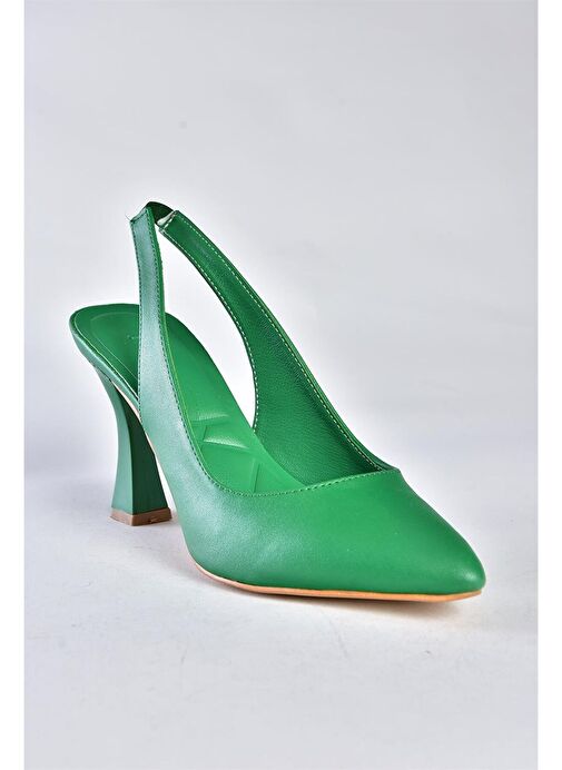 P250149009 Yeşil Kalın Topuklu Kadın Ayakkabı - Görsel 6