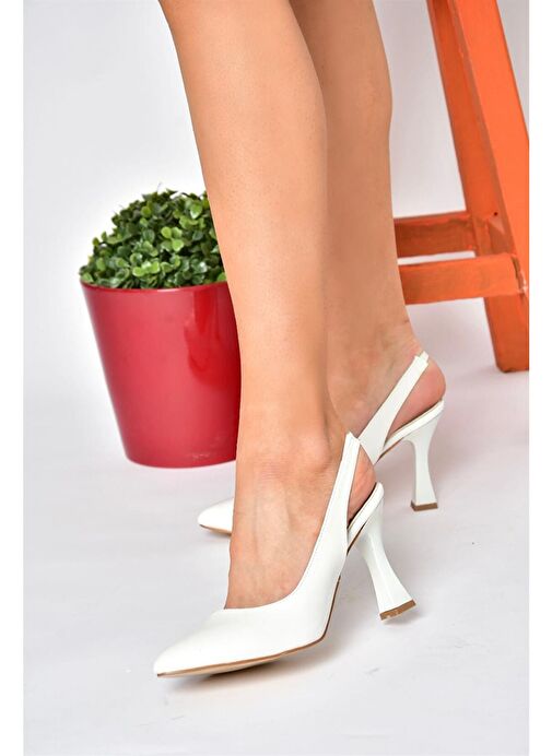 Fox Shoes Beyaz Kadın Topuklu Ayakkabı 10341 - Görsel 5