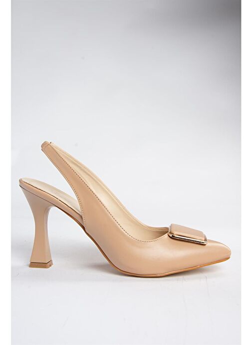 Fox Shoes Bej Kadın Topuklu Ayakkabı 10340 - Görsel 5