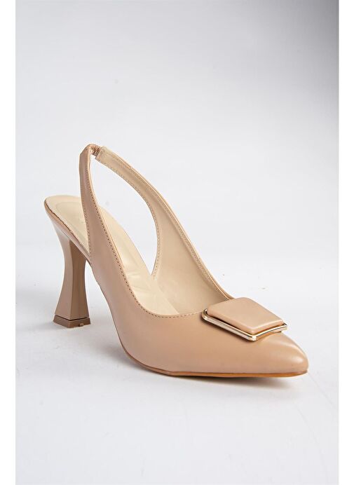 Fox Shoes Bej Kadın Topuklu Ayakkabı 10340 - Görsel 6