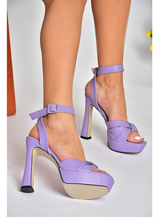 Fox Shoes Eflatun Kadın Topuklu Ayakkabı 10333 - Görsel 3