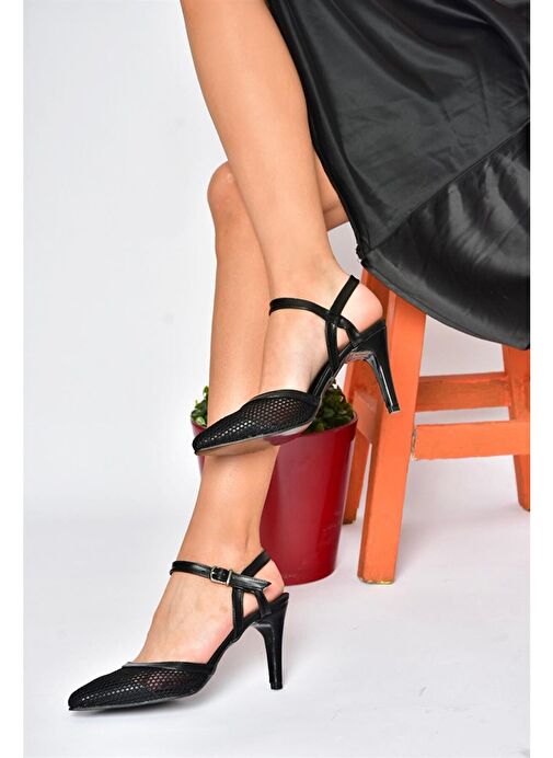 Fox Shoes Siyah Kadın Topuklu Ayakkabı 10346 - Görsel 2
