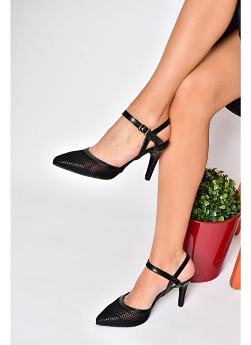 Fox Shoes Siyah Kadın Topuklu Ayakkabı 10346 - Görsel 4