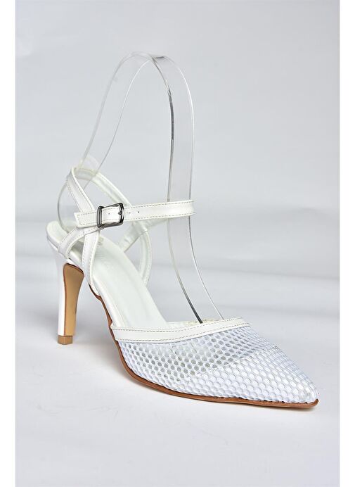 Fox Shoes Beyaz Kadın Topuklu Ayakkabı 10347 - Görsel 6