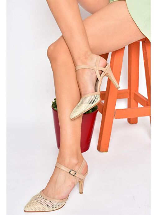 P372441315 Ten File Detaylı Topuklu Kadın Ayakkabı - Görsel 2