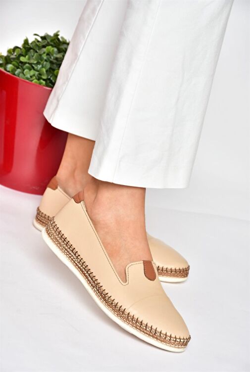 P555000103 Ten Hakiki Deri Günlük Kadın Ayakkabı - Görsel 2