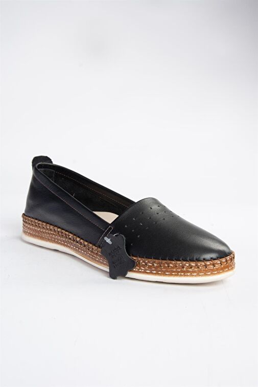 P555002503 Siyah Hakiki Deri Günlük Kadın Ayakkabı - Görsel 6