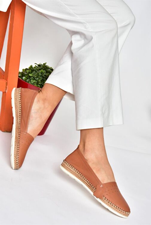 P555002503 Taba Hakiki Deri Günlük Kadın Ayakkabı - Görsel 2