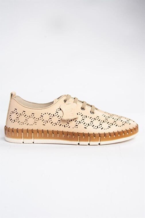 P555004703 Ten Bağcıklı Hakiki Deri Günlük Kadın Ayakkabı - Görsel 6