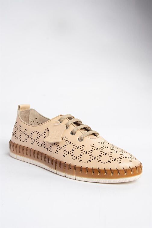 P555004703 Ten Bağcıklı Hakiki Deri Günlük Kadın Ayakkabı - Görsel 7