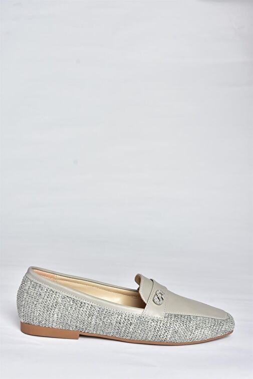 P820940209 Gri Düz Tabanlı Günlük Kadın Babet - Görsel 8