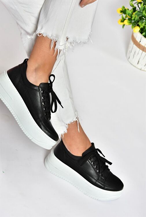 Fox Shoes Siyah-Beyaz Kadın Sneaker 10397 - Görsel 2