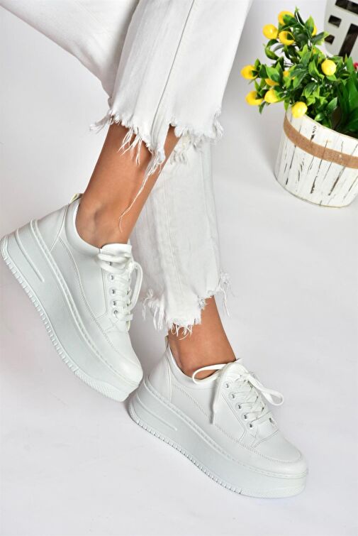 Fox Shoes Beyaz Kadın Sneaker 10398 - Görsel 2